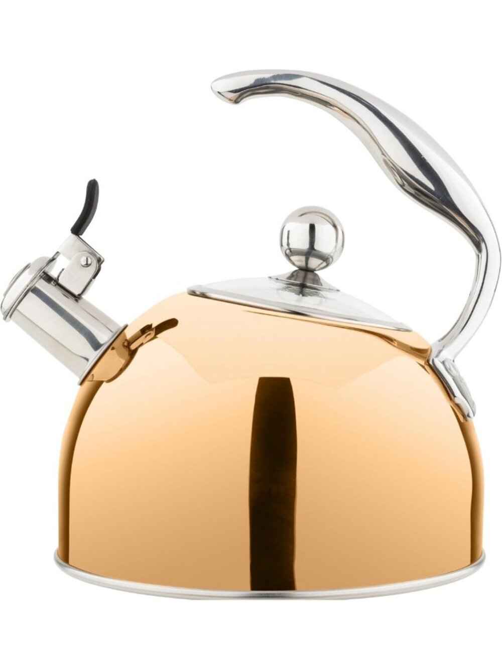 Elegant 2.6 Quart Stainless Steel Tea Kettle with Glass Lid, Ergonomic Handle